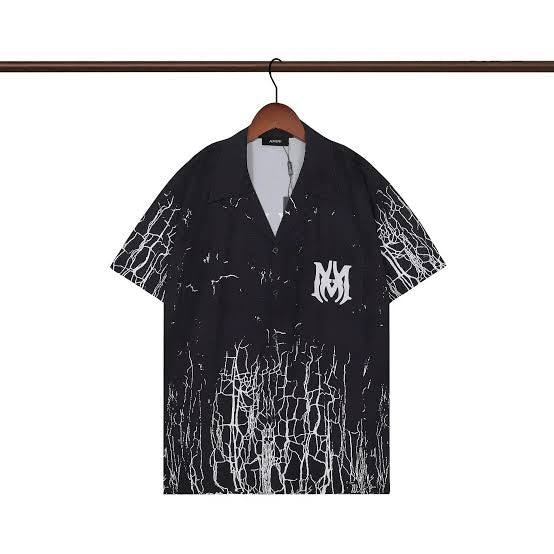 AMIRI crackle print short-sleeve bowling shirt