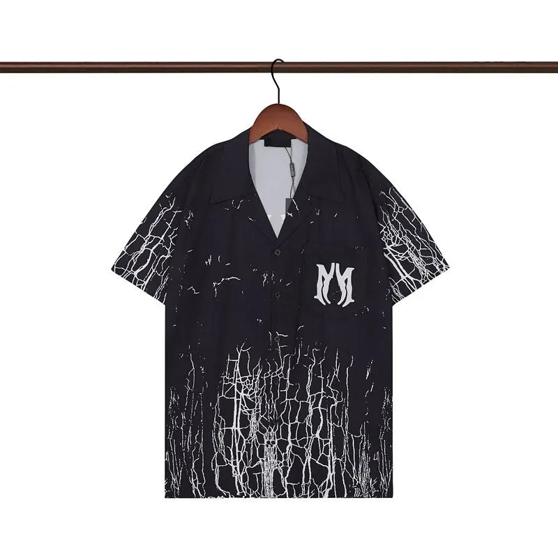 AMIRI crackle print short-sleeve bowling Tee