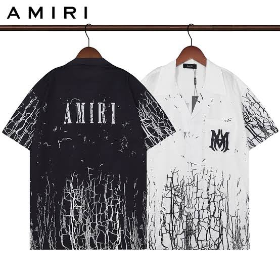AMIRI crackle print short-sleeve bowling Tee