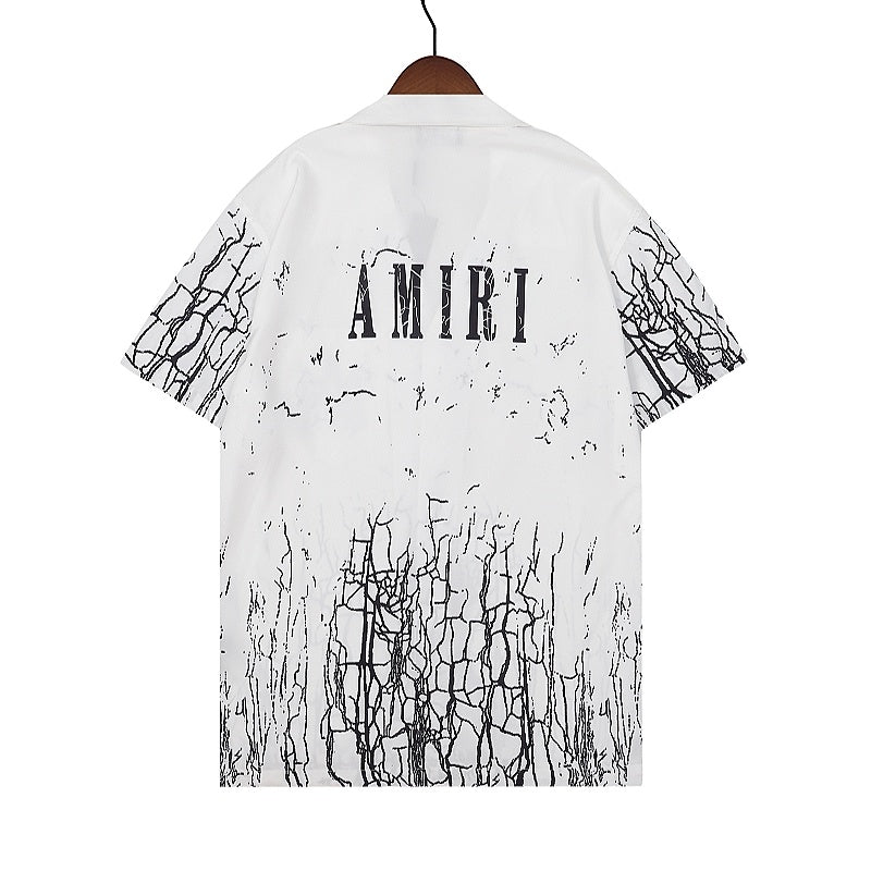 Amiri cracked print button-up Tee