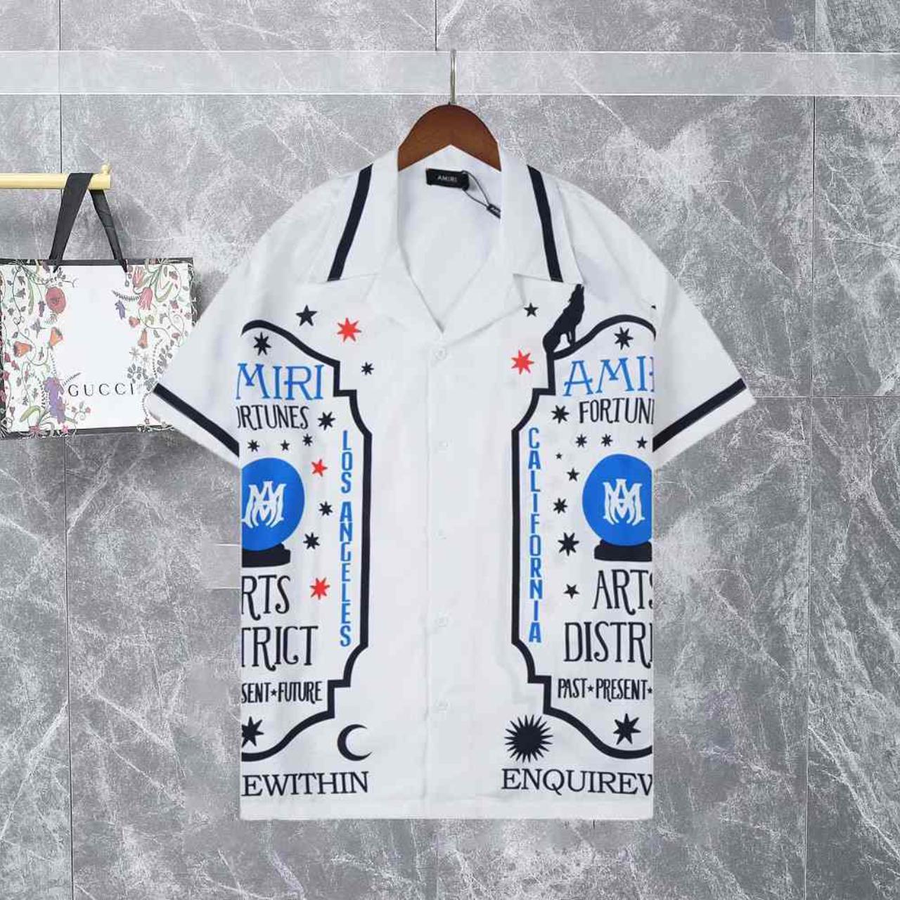 AMIRI Men's Fortune Bowling Tee in Alabaster.