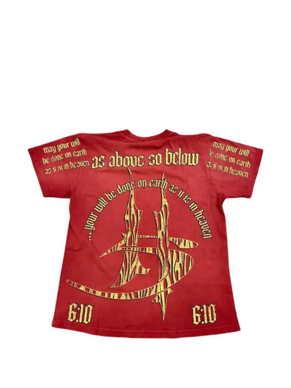 Hellstar "As Above So Below" T-Shirt in Red.