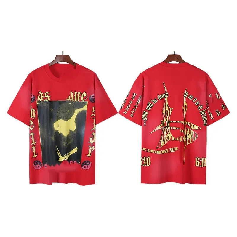 Hellstar "As Above So Below" T-Shirt in Red.