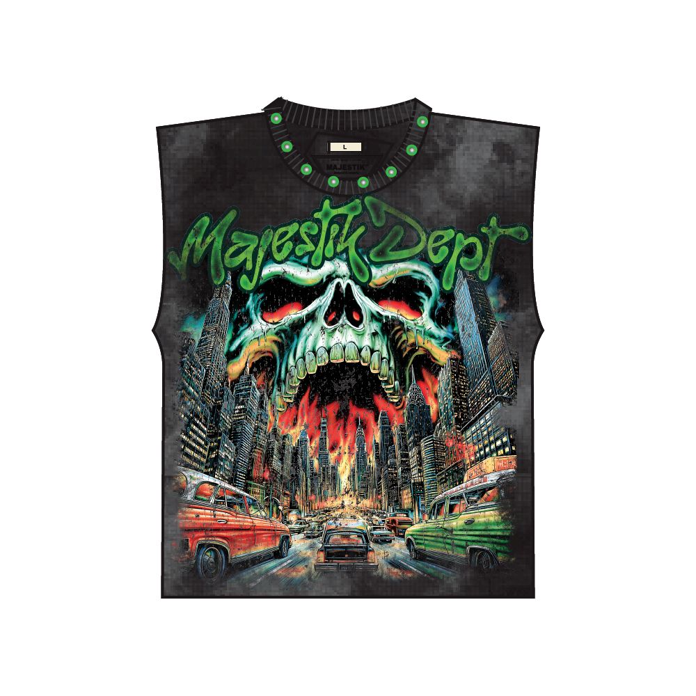 Majestik Global Graphic Sleeveless Tank Top.