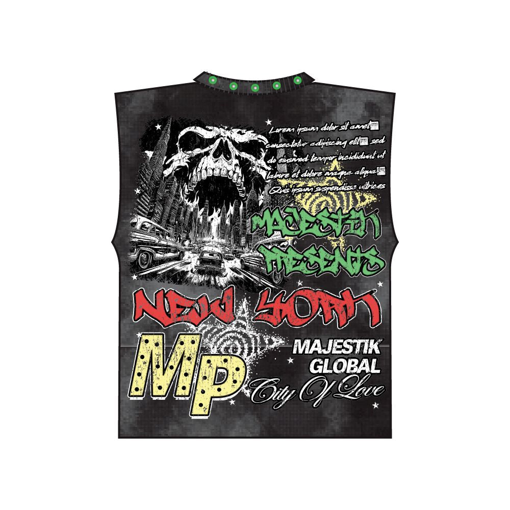 Majestik Global Graphic Sleeveless Tank Top.