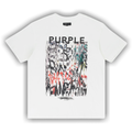 Purple Brand Textured Jersey "Dumpstar" Graphic Tee in white