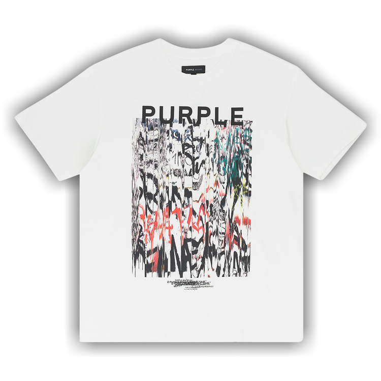 Purple Brand Textured Jersey "Dumpstar" Graphic Tee in white