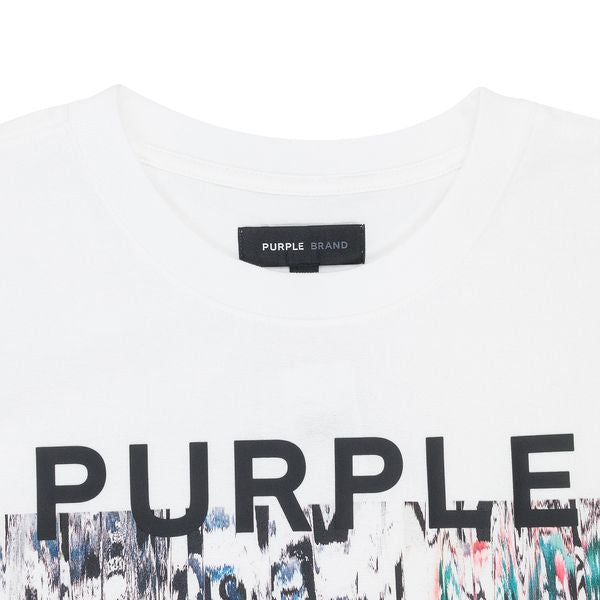 Purple Brand Textured Jersey "Dumpstar" Graphic Tee in white