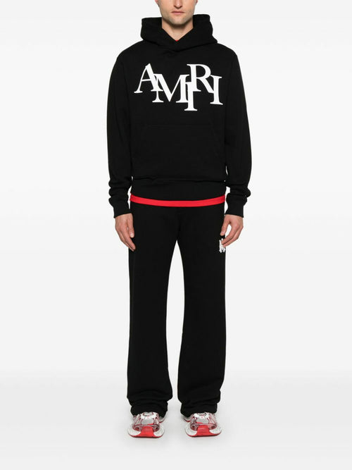 AMIRI Staggered Logo Cotton Hoodie.