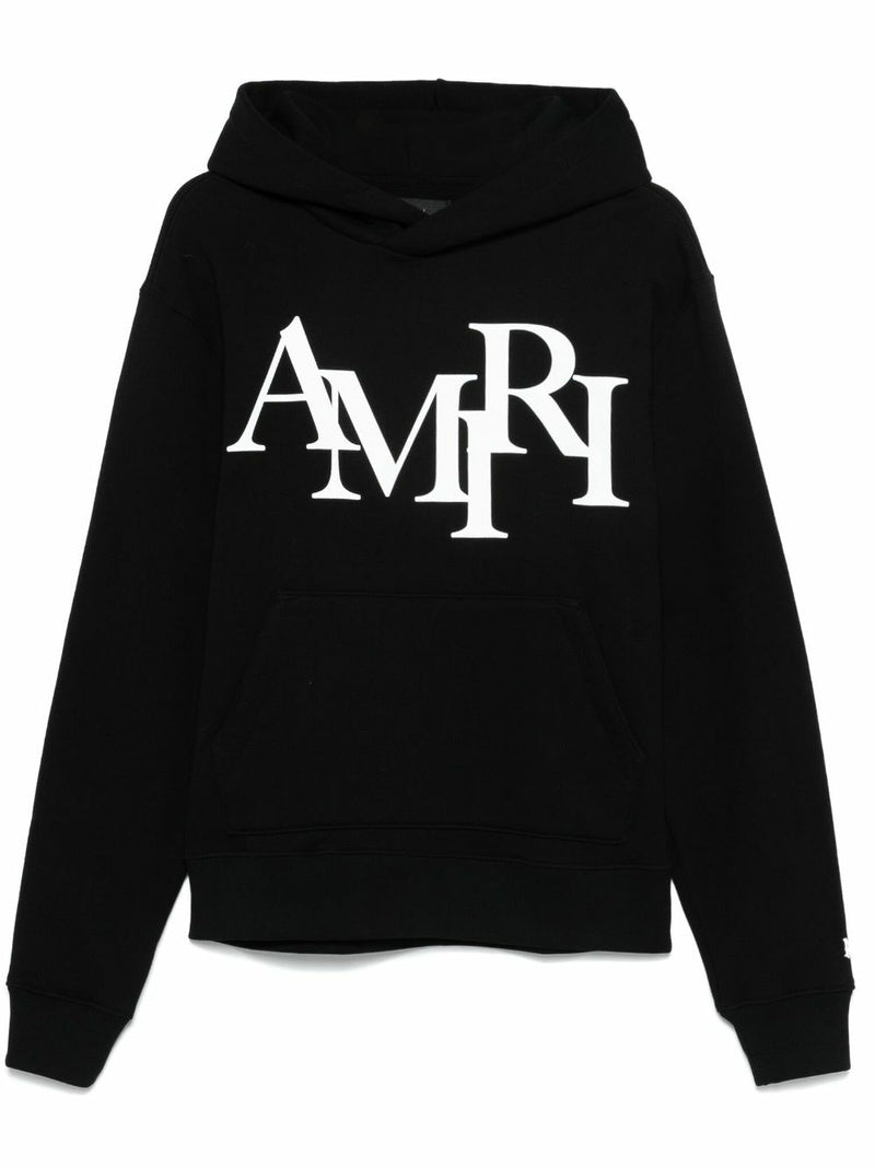 AMIRI Staggered Logo Cotton Hoodie.