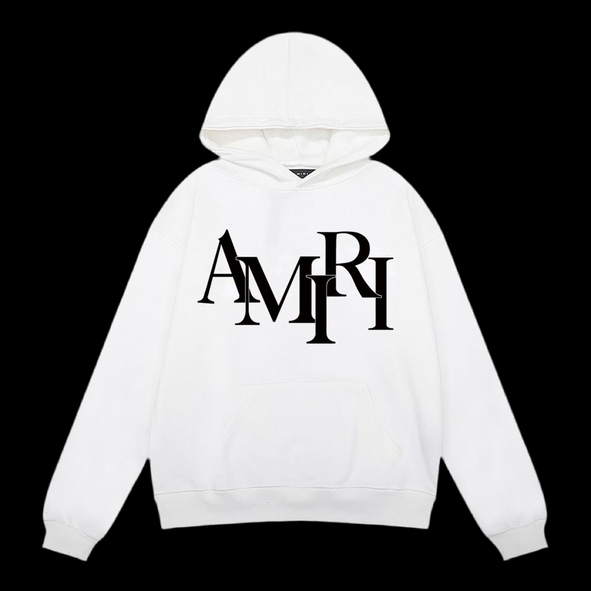 AMIRI Men's Staggered Logo Hoodie in white.