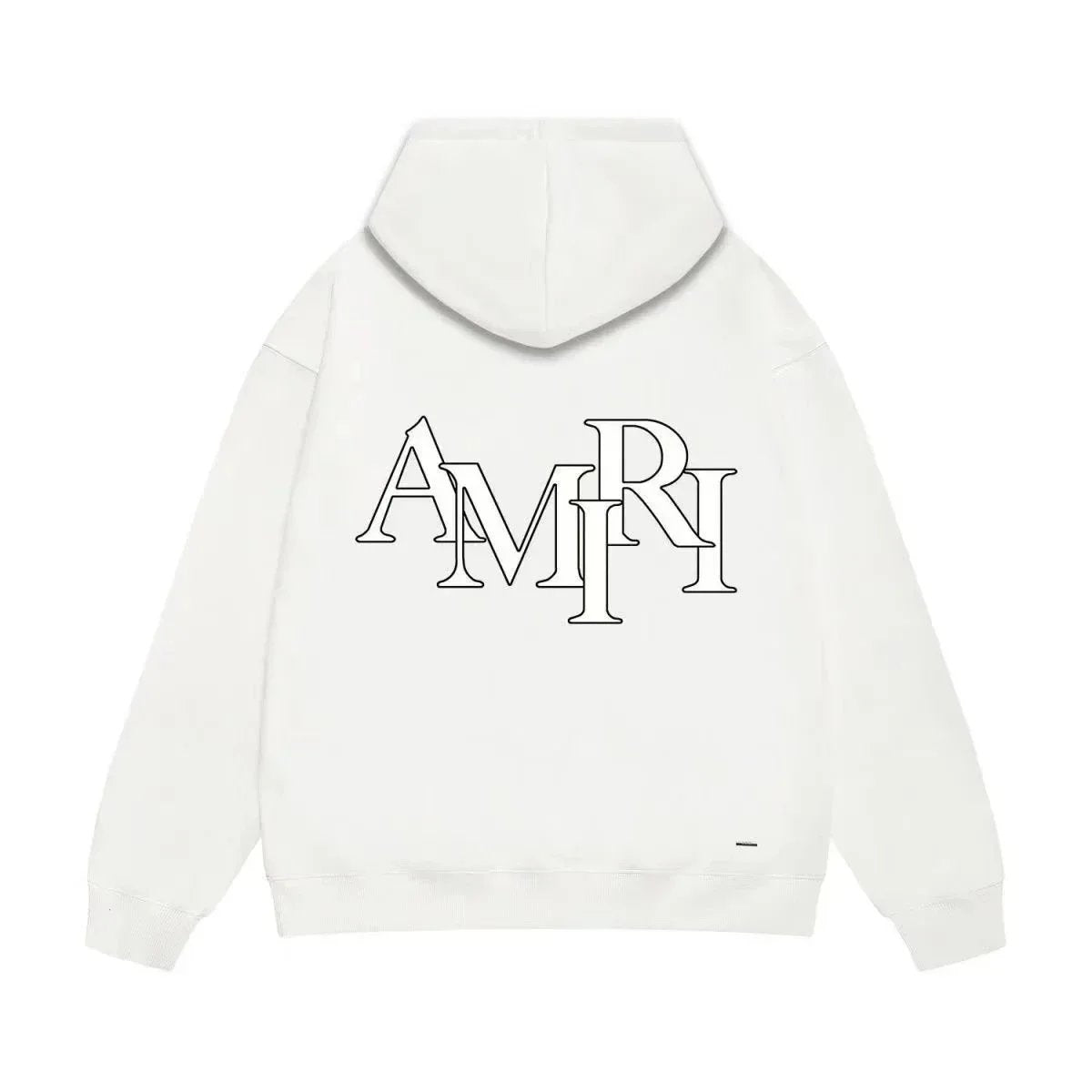 AMIRI Men's Staggered Logo Hoodie in white.