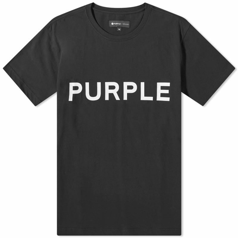 Purple Brand Logo Clean Jersey T-Shirt in Black,