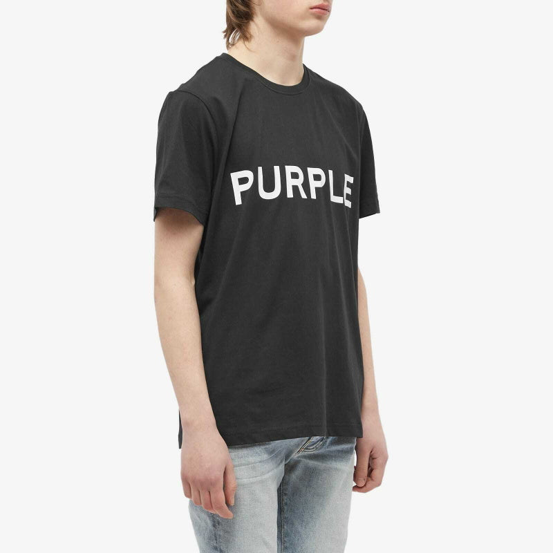 Purple Brand Logo Clean Jersey T-Shirt in Black,