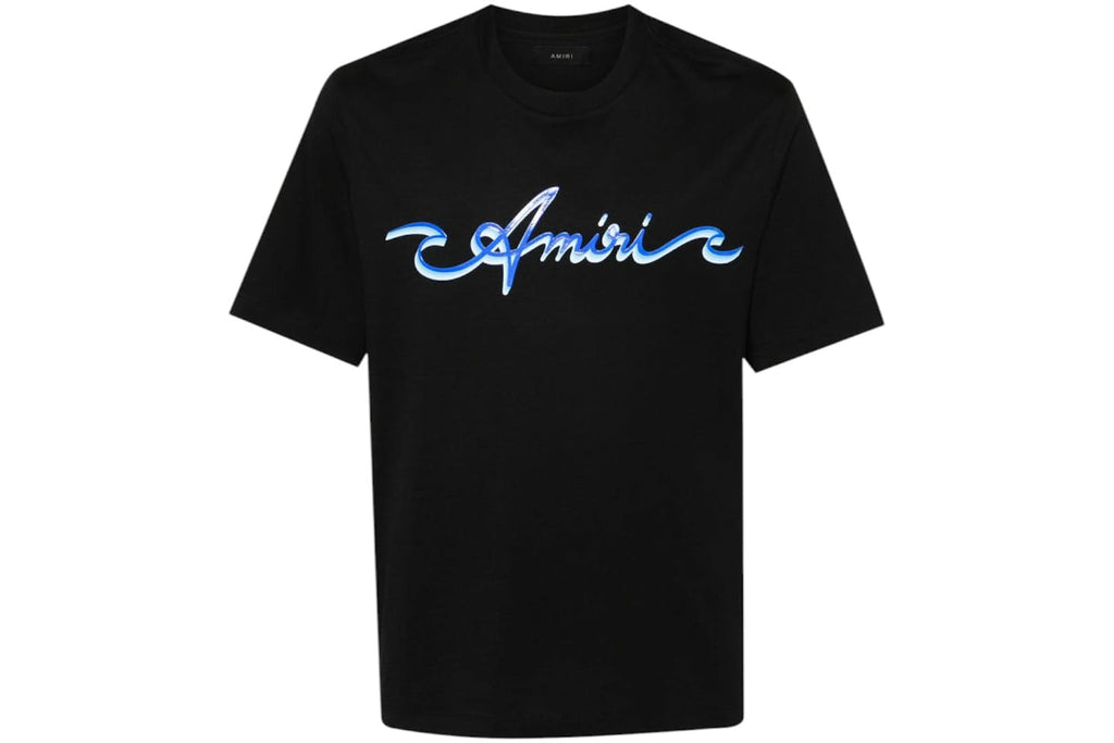 AMIRI Wave Logo Cotton T-Shirt in black.