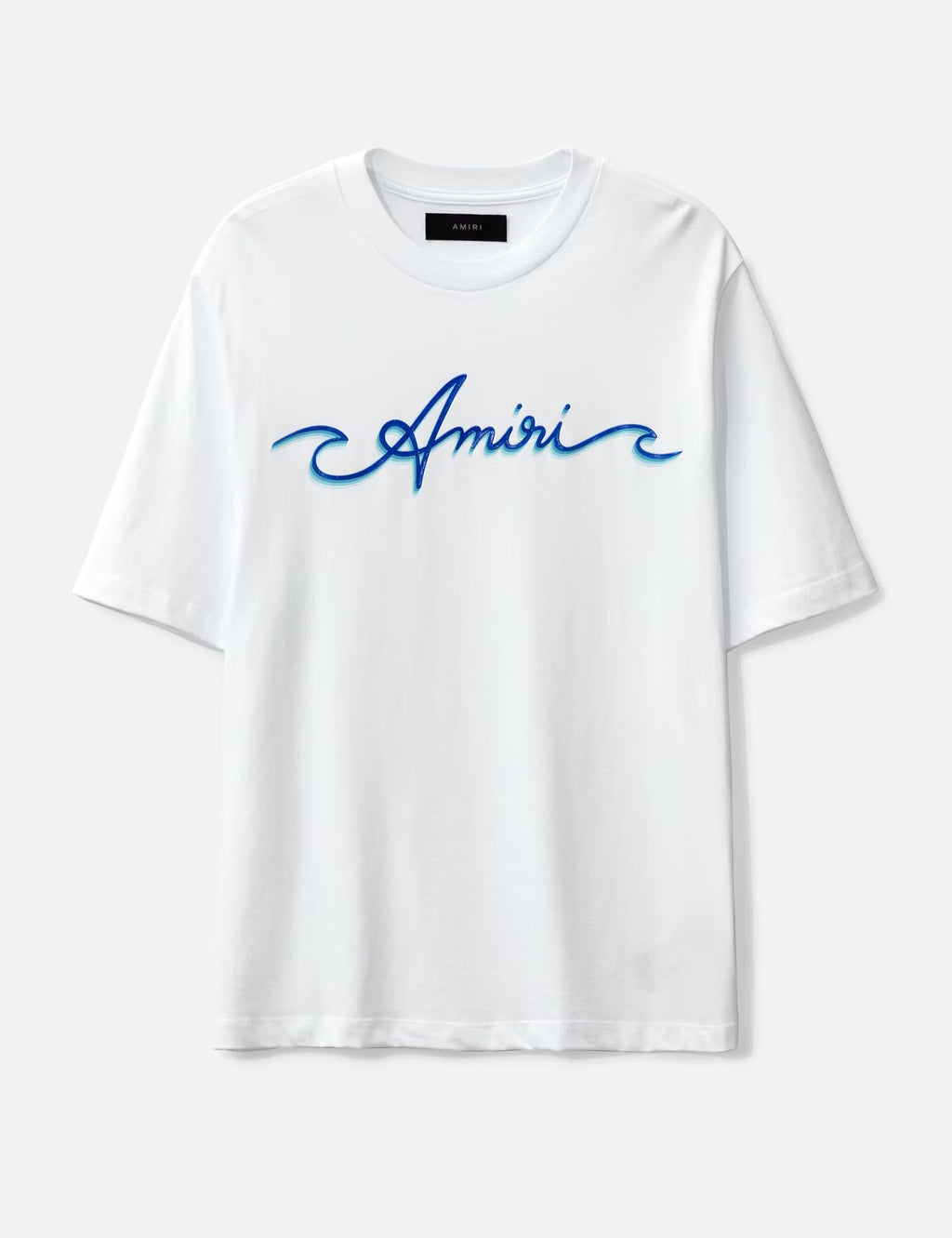 AMIRI Wave Logo-Print Cotton T-Shirt white