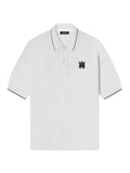 AMIRI MA Core Logo Polo Shirt in white with black trim