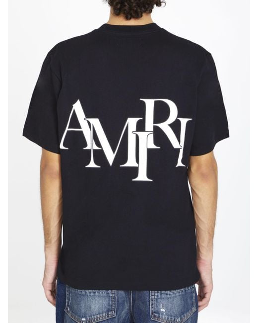 AMIRI Staggered Logo Cotton T-Shirts